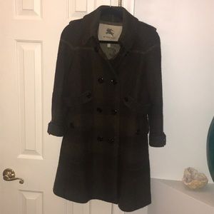 ✅ 💯 Authentic ✅ Plaid Burberry 3/4 wool coat